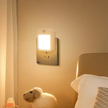 Luz Noturna LED com Sensor de Movimento – Luminária para Tomada EU/US com Acendimento Automático