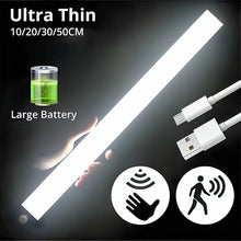 Luz LED com Sensor de Movimento Recarregável USB Magnética – Barra de Iluminação para Armários, Closets e Cozinha