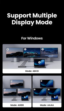 Adaptador Hub USB-C UGREEN 8 em 1 com Triple Display, Dual HDMI 4K 60Hz, DisplayPort, USB 3.2 e Power Delivery 100Wock for MacBook Pro Air PC