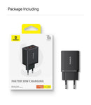 Carregador BASEUS 30W USB-C + USB-A – Fast Charging PD 3.0 com 3 Portas