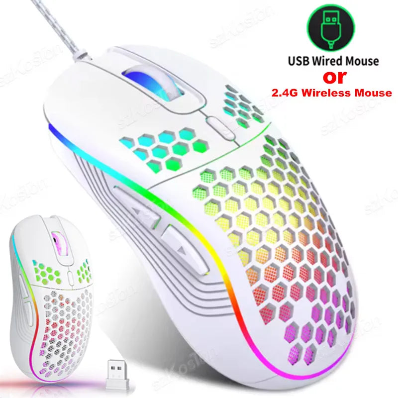 Mouse Gamer Honeycomb RGB com DPI Ajustável até 7200 DPI