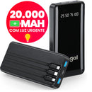 Power Bank 20000mAh com Lanterna Portátil Design Favos de Mel Bateria Externa Alta