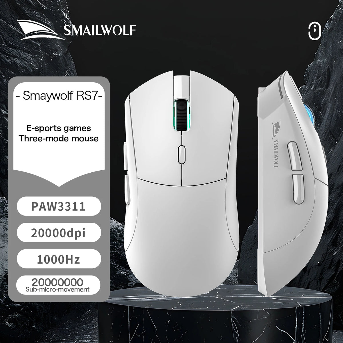 Mouse Gamer SMAILWOLF RS7 Tri-Mode