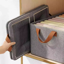 Organizador Dobrável para Calças e Roupas com Estrutura de Aço – Caixa Organizadora Empilhável para Guarda-Roupa