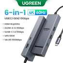 UGREEN Hub USB-C 10 em 1 com Duplo HDMI 8K/4K, RJ45 Gigabit, USB 3.0 e PD 100W
