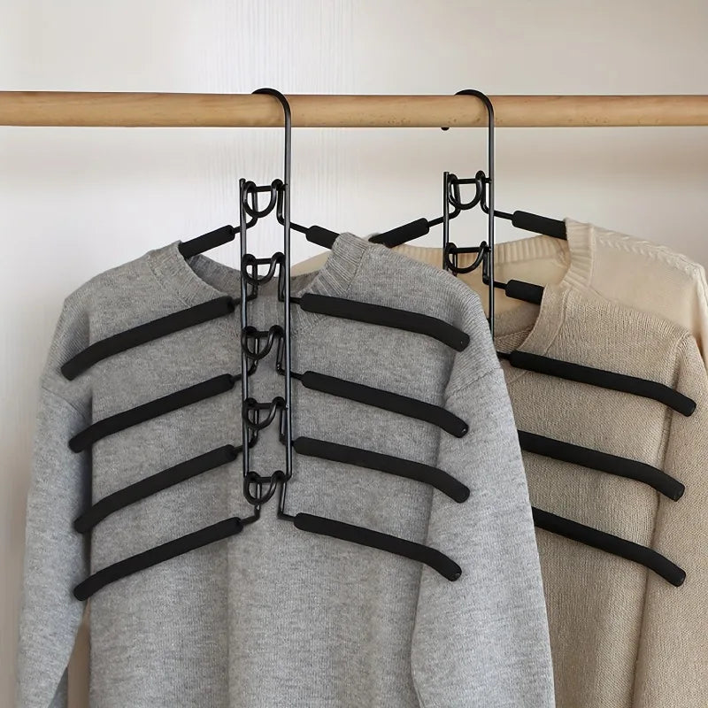 Cabide Organizador Metálico Multicamadas para Roupas – Antiderrapante, Reforçado e Economiza Espaço