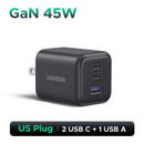 UGREEN Carregador GaN Fast Charger USB-C 45W com PD 3.0 e QC 3.0