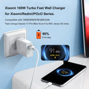 Carregador Xiaomi 100W / 90W Turbo Fast Charger USB-C + Cabo de Carregamento Rápido