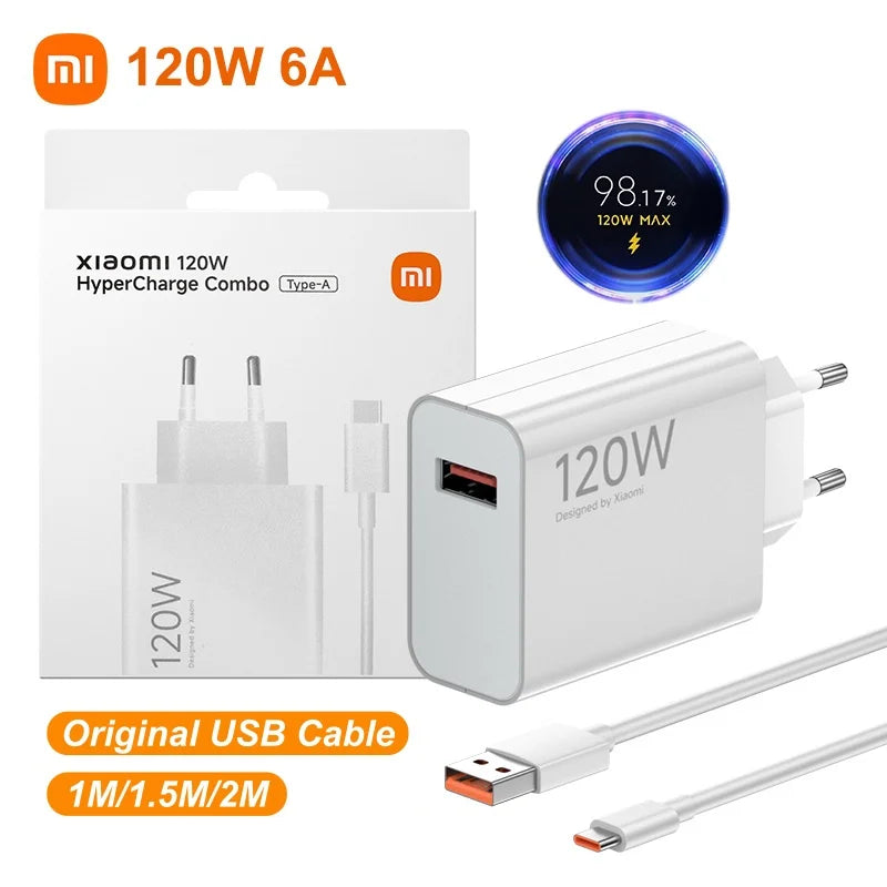 Carregador Xiaomi 120W HyperCharge com Carregamento Rápido