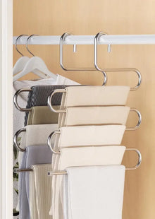 Cabide Multifuncional Dobrável 5 Camadas para Calças – Organizador Antiderrapante para Guarda-Roupa