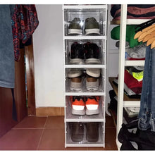 Sapateira Dobrável Transparente com Porta – Organizador Empilhável para Tênis e Calçados (3 ou 6 Andares)