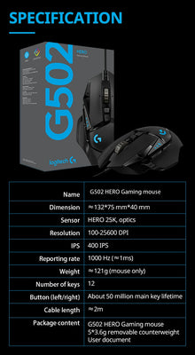 Mouse Gamer Logitech G502 HERO