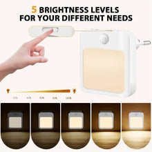 Luz Noturna LED com Sensor de Movimento – Luminária para Tomada EU/US com Acendimento Automático
