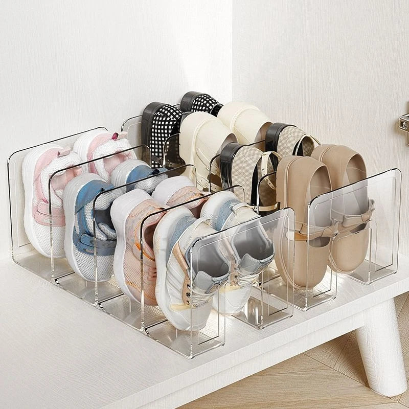 Organizador de Sapatos Empilhável Transparente – Suporte para Calçados com Economia de Espaço