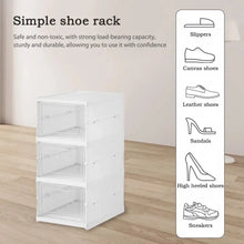 Sapateira Dobrável Transparente com Porta – Organizador Empilhável para Tênis e Calçados (3 ou 6 Andares)
