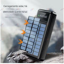 Carregador Portátil Solar 20000mAh 4 Cabos Embutidos Lanterna LED Powerbank Para Viagem
