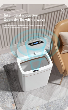 Lixeira Inteligente 15L com Sensor Automático e Sistema de Vedação do Saco