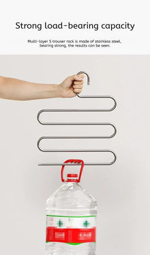 Cabide Multifuncional Dobrável 5 Camadas para Calças – Organizador Antiderrapante para Guarda-Roupa