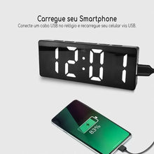 Relógio Digital LED com Alarme, Termômetro, Higrômetro e Luz Noturna para Quarto e Escritório