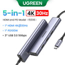 UGREEN Hub USB-C 10 em 1 com Duplo HDMI 8K/4K, RJ45 Gigabit, USB 3.0 e PD 100W