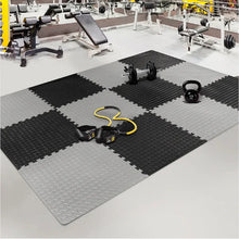 Kit com 6 ou 12 Tapetes Modulares EVA – Piso Antiderrapante para Academia, Home Gym e Fitness