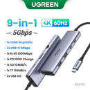 UGREEN Hub USB-C 10 em 1 com Duplo HDMI 8K/4K, RJ45 Gigabit, USB 3.0 e PD 100W