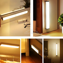 Luz LED com Sensor de Movimento Recarregável USB Magnética – Barra de Iluminação para Armários, Closets e Cozinha
