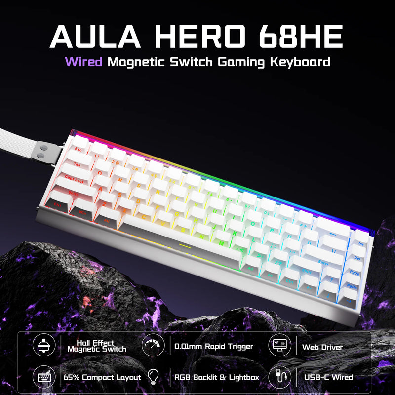 Teclado Gamer Magnético AULA HERO68HE