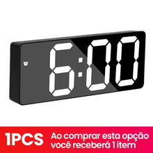 Relógio Digital LED com Alarme, Termômetro, Higrômetro e Luz Noturna para Quarto e Escritório