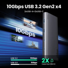 Adaptador Hub USB-C UGREEN 8 em 1 com Triple Display, Dual HDMI 4K 60Hz, DisplayPort, USB 3.2 e Power Delivery 100Wock for MacBook Pro Air PC