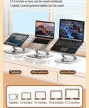 Suporte para Notebook 360° Giratório em Alumínio – Base Ajustável para Laptops de 9,7 a 17,3 Polegadas