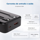 Power Bank Coibeu 10000mAh 23W – Carregador Portátil com Display Digital e Cabos Integrados