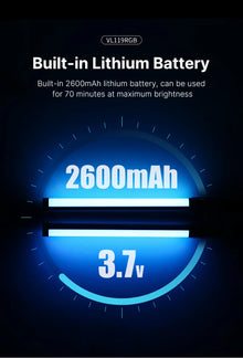 Bastão de Luz LED RGB Ulanzi VL119 19,7" – Iluminador Profissional para Foto, Vídeo, Streaming e Estúdio