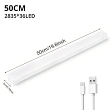 Luz LED com Sensor de Movimento Recarregável USB Magnética – Barra de Iluminação para Armários, Closets e Cozinha
