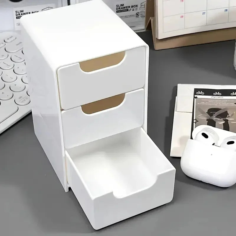Organizador de Maquiagem 3 Andares com Gavetas – Porta Cosméticos, Joias e Acessórios Multifuncional