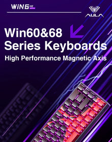 Teclado Magnético Gamer AULA WIN60 – Rapid Trigger, 8000Hz, RGB, Hot Swap e Layout 60%