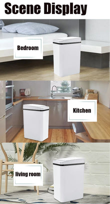 Lixeira Automática 12L com Sensor de Movimento – Tampa Inteligente para Banheiro, Cozinha, Quarto e Escritório