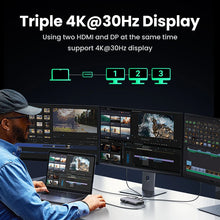 Adaptador Hub USB-C UGREEN 8 em 1 com Triple Display, Dual HDMI 4K 60Hz, DisplayPort, USB 3.2 e Power Delivery 100Wock for MacBook Pro Air PC
