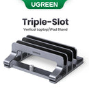 Suporte Vertical UGREEN em Alumínio Premium com 3 Slots para Notebook, MacBook, Tablet, iPad e Smartphone