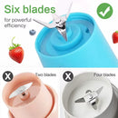 Mini Liquidificador Portatil Mixer Juice Garrafa Shake 6 Laminas + Cabo USB