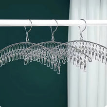 Varal de Aço Inoxidável para Meias e Roupas Íntimas – Cabide Secador Antivento com Prendedores