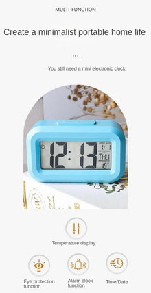 Relógio Despertador Digital LED com Calendário, Luz de Fundo e Display Multifuncional
