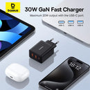Carregador BASEUS 30W USB-C + USB-A – Fast Charging PD 3.0 com 3 Portas