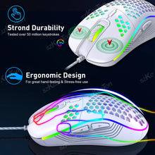 Mouse Gamer Honeycomb RGB com DPI Ajustável até 7200 DPI