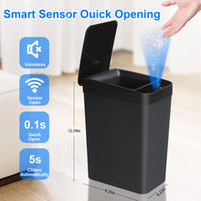 Lixeira Automática 12L com Sensor de Movimento – Tampa Inteligente para Banheiro, Cozinha, Quarto e Escritório