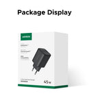 UGREEN Carregador GaN Fast Charger USB-C 45W com PD 3.0 e QC 3.0