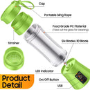 Mini Liquidificador Portatil Mixer Juice Garrafa Shake 6 Laminas + Cabo USB