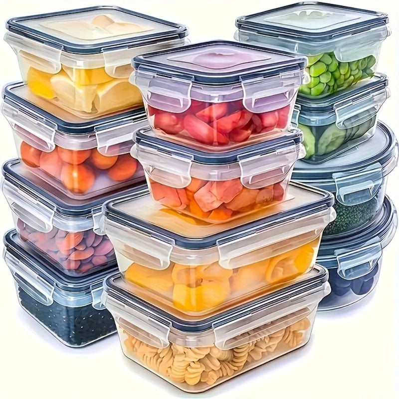 Kit com 8 Potes Herméticos BPA Free – Organizadores para Alimentos com Tampa de Travamento