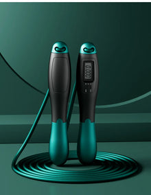 Corda de Pular Digital com Contador LCD 2 em 1 – Com ou Sem Fio, Ajustável para Fitness e Cardio