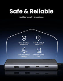 Adaptador Hub USB-C UGREEN 8 em 1 com Triple Display, Dual HDMI 4K 60Hz, DisplayPort, USB 3.2 e Power Delivery 100Wock for MacBook Pro Air PC